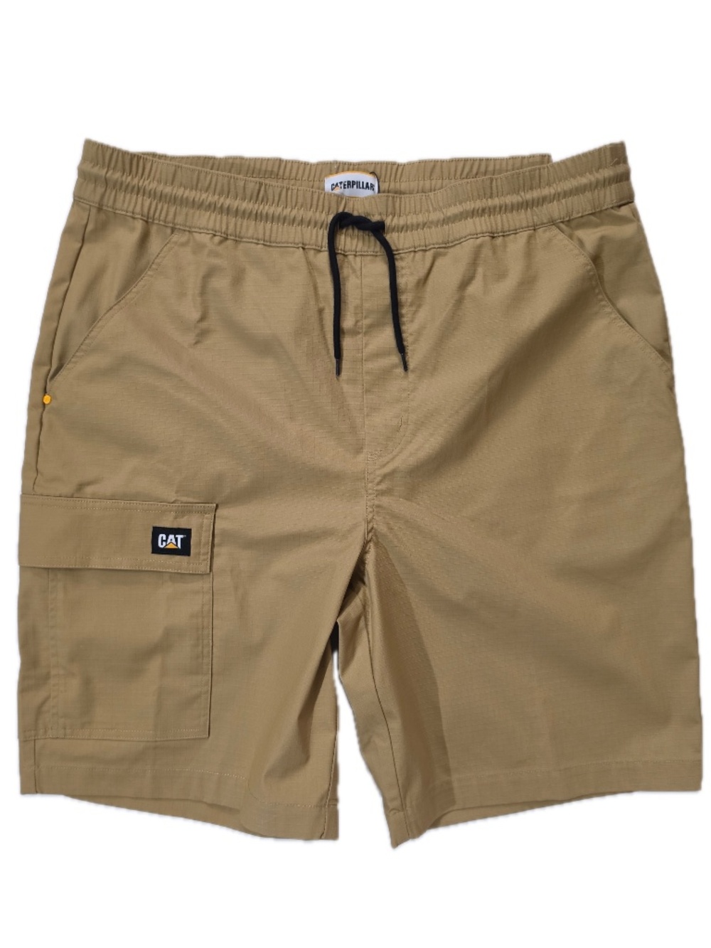 Caterpillar Shorts Mens XL Beige Cargo Canvas 10 Inseam Drawstring‎ Pockets